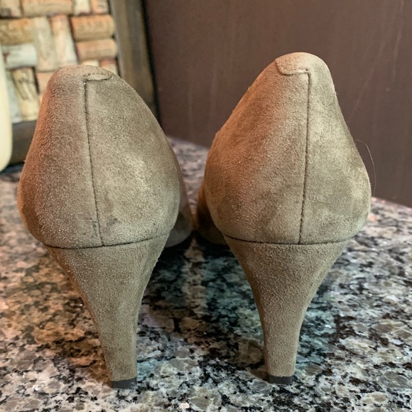 Suede Embroidered Pumps Heels Brown Size 6.5 - Picture 5 of 7